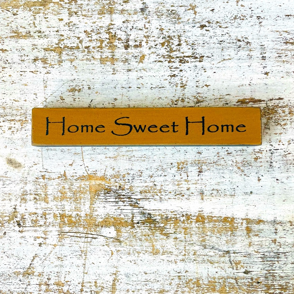 *Home Sweet Home Mustard Mini Wood Block